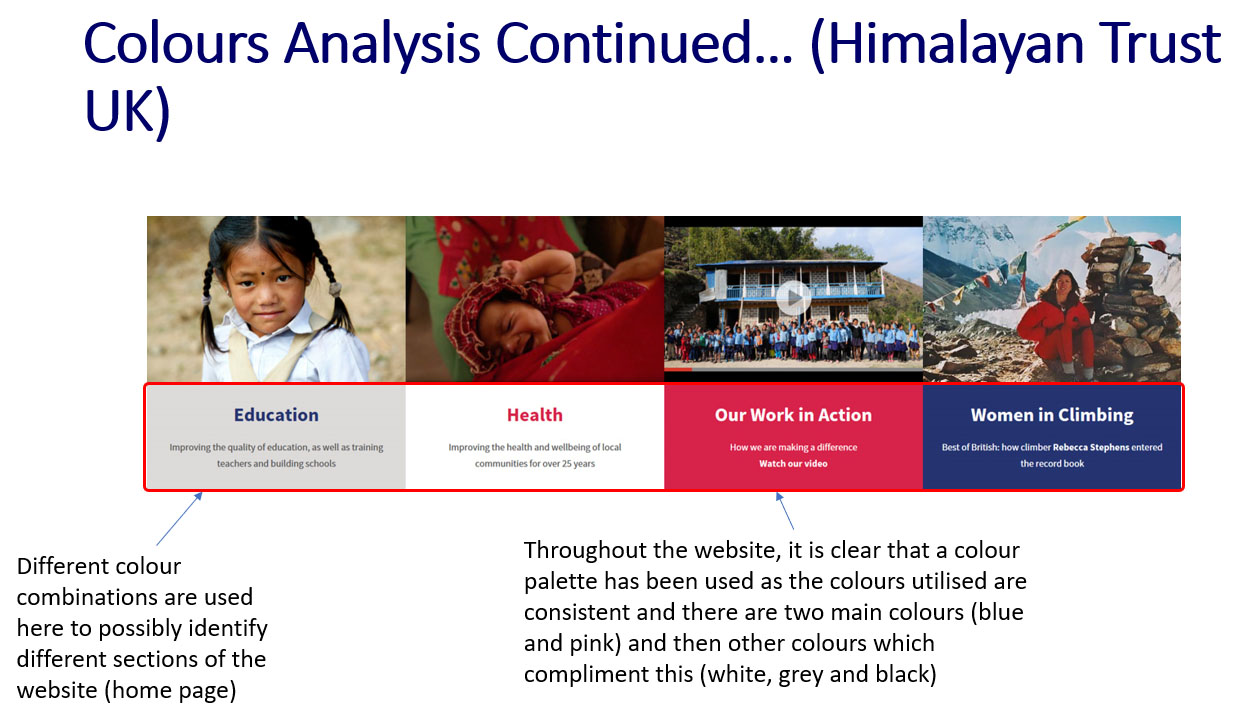 'Himalayan Trust UK' Website Colours Analysis - Part 2