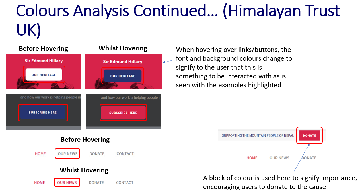 'Himalayan Trust UK' Website Colours Analysis - Part 3