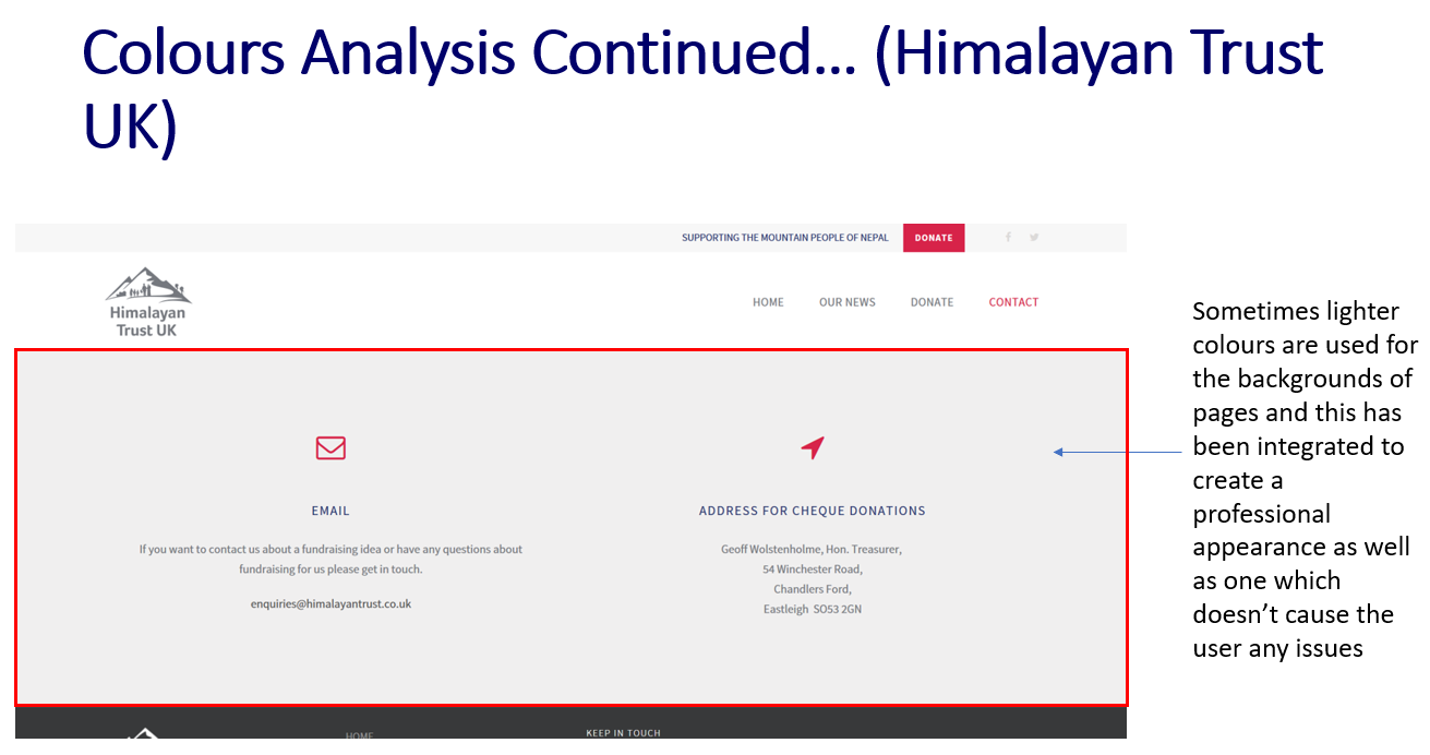 'Himalayan Trust UK' Website Colours Analysis - Part 4