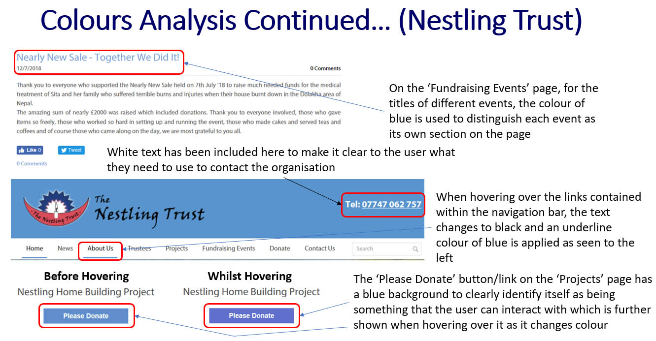 'Nestling Trust' Website Colours Analysis - Part 4