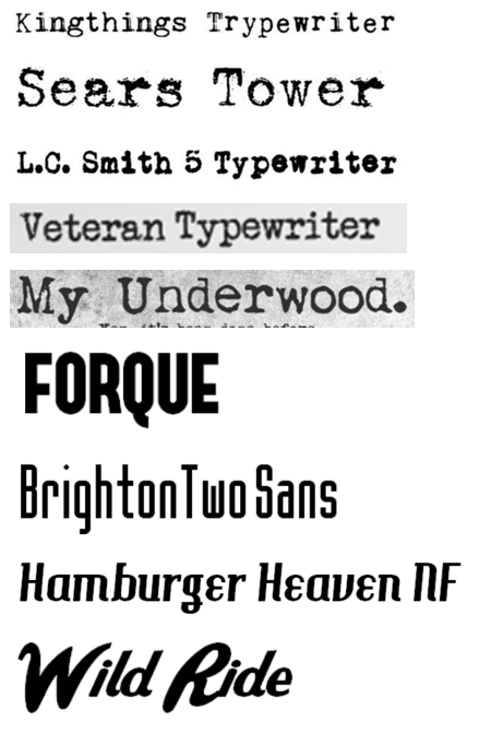 Fonts Research Collected from Another Source