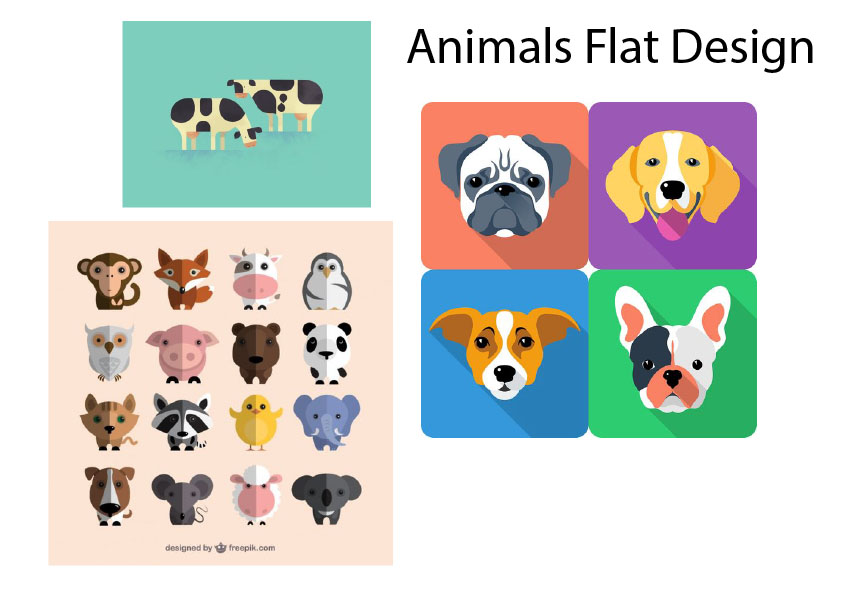 Animals Flat Design Moodboard