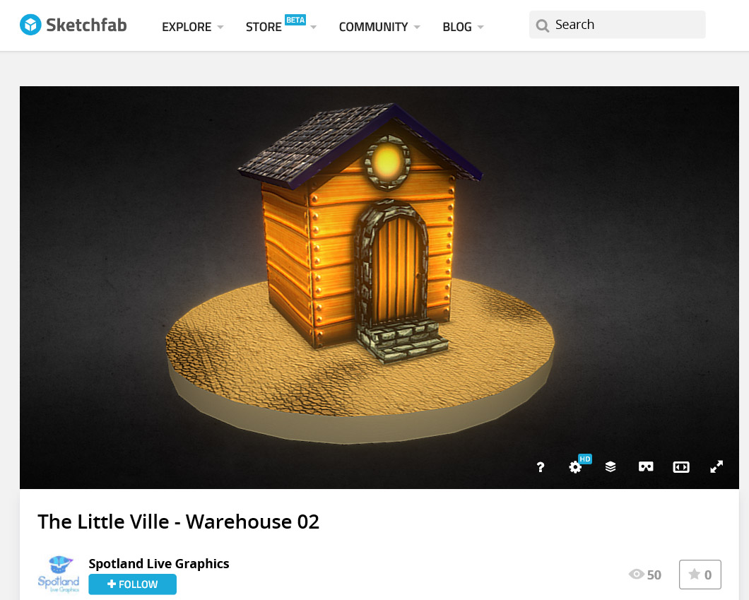 One Example of an Interactive 3D Model on the 'Sketchfab' Website