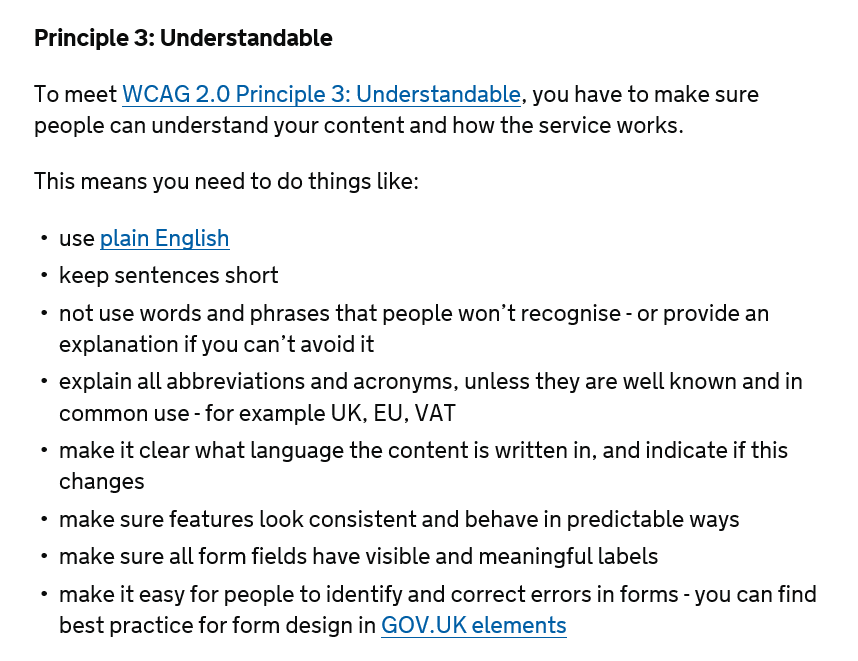 An Overview by 'GOV.UK' of the 'Web Content Accessibility Guidelines' Continued